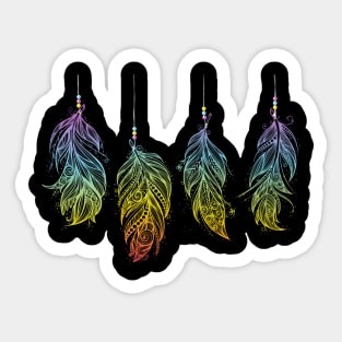 Native American Indian Feather Talismans Sticker